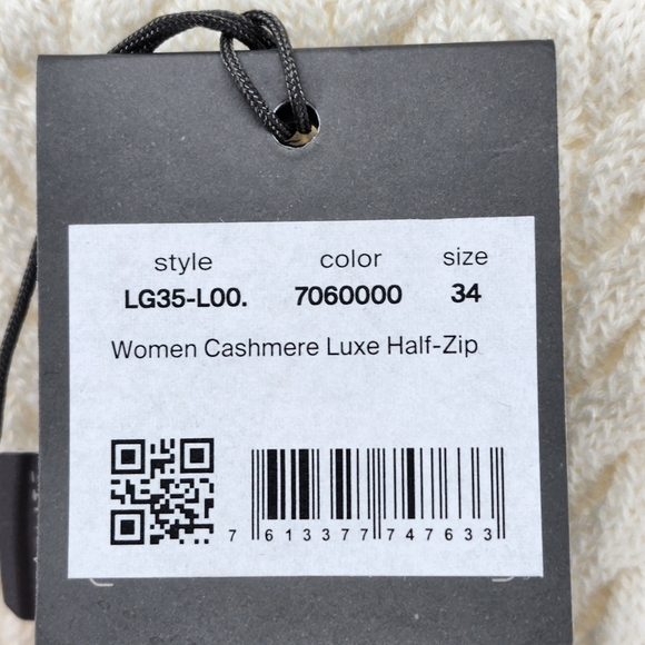 KJUS Women's Bone White Cashmere Luxe Half-Zip Sweater - XS - Picture 8 of 8